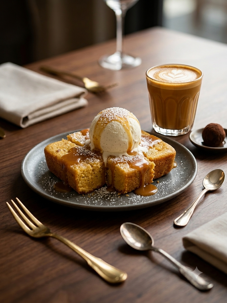 Pastel de elote con helado